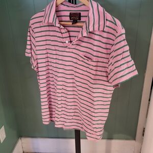 Preppy Pink and Green 100% Cotton Shirt, LG, Cremieux